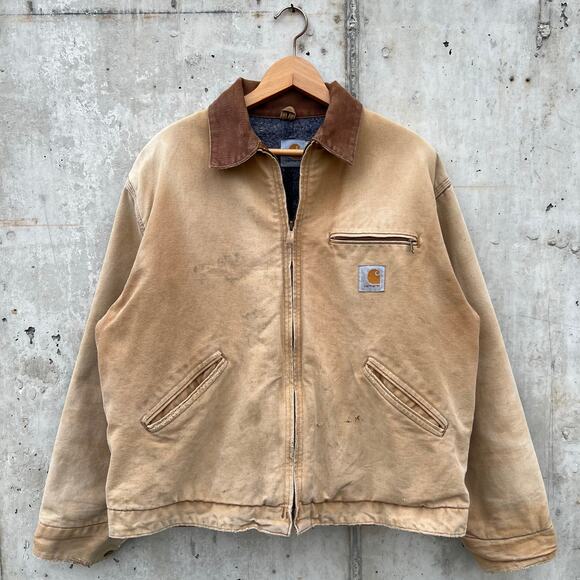 Vintage Union Made Carhartt Detroit Blanket Lined Jacket Workwear 6BLJ 48 Tan - Picture 16 of 16